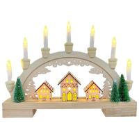 Christmas Village Display Christmas Display Background Scene Wooden LED Night Light Christmas Village Collection Indoor Room Decor usual