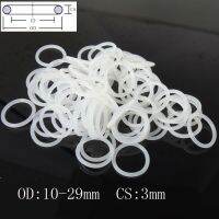 แหวนซิลิโคน o - ring กันน้ําได้ 30 ชิ้นสีขาว cs 3 มม. od 10-29 มม. 【QYUE】