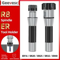 R8 แกนหมุน ER16 ER20 ER25 ER32 ER40 Collet chuck A M UM Nut Tool Holder M12 Thread 7/16 Milling Machine Tool Holder Taper Shank