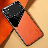 สำหรับ Xiaomi POCO M3 Pro เคสโทรศัพท์หนังหรูหราสีอะคริลิคที่ตัดกันปกป้องกล้อง Alas Magnetik กันกระแทกกันรอยขีดข่วนฝาหลัง