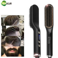 Electric Hair Brushes Anti-scald Straightener Ioned Men and Women Beard Hot Comb Styling Tools Ceramic Roller 360 Rotatable