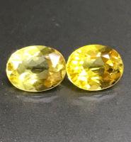 3.28cts รูปไข่ 8.93x7x4.5mm 100% เบริลสีเหลืองธรรมชาติ gemstone 3.28cts oval shape 8.93x7x4.5mm 100% natural yellow beryl