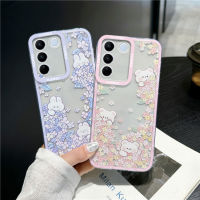 KOSLAM เคสโทรศัพท์โปร่งใสกระต่ายสีขาวน้อยน่ารักและหมีน้อยสำหรับ VIVO V29 5G V29e V29 Pro 5G V27e V27 5G V27 Pro 5G V25 Pro 5G V23e 5G V23 5G V21e V20 V21 SE v20ซองนุ่มกันกระแทกสไตล์ใหม่แบบมือโปรปลอกโทรศัพท์มือถือในสต๊อก