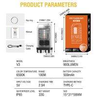 Boruit ไฟฉายขนาดเล็กแบบชาร์จไฟได้ชนิดไฟสัญญาณแสงแบบพกพาพวงกุญแจ LED V3พร้อมโคมไฟกระเป๋าออกค่าย UV แม่เหล็ก