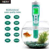 10 in 1 PH/EC/TDS/ORP/H2/Fertile/Salinity/S.G./Resistivity/Temp Water Quality Meter Digital Multifunction Tester For Aquariums