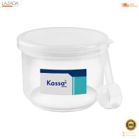 ขวดโหลพลาสติก พร้อมช้อน KASSA HOME รุ่น JCJ-1621 ขนาด 330 มล. สีขาว  [[[ [[[ [[[ สินค้าโปรโมชั่น ]]] ]]] ]]]