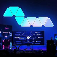 LED Triangular Quantum Lamp RGB Wall Lamp Smart Pickup Rhythm Background Light For Bedroom Bedside Night Light Office Decoration Night Lights