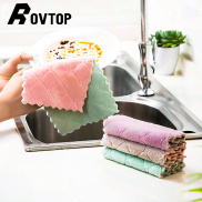 Rovtop 1PC Super Absorbent Microfiber Kitchen Dish Cloth Double Sided