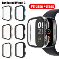 Casing PC BLUESN + กระจกสำหรับ Redmi Watch 3ปกป้องหน้าจอฝาครอบกระจกเทมเปอร์สมาร์ทวอท์ชกันชนกรอบป้องกันสำหรับ Redmi Watch 3เคส