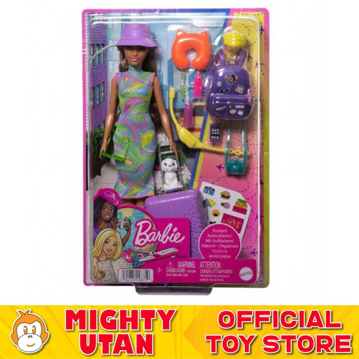 barbie doll and travel set