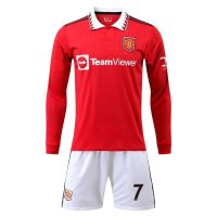 △❀  22 and 23 new season ronaldo Manchester united home shirt with long sleeves 7 8 B fee short-sleeved player football jerseys