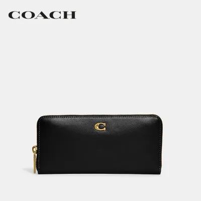 COACH กระเป๋าสตางค์ขนาดยาวมีซิบผู้หญิงรุ่น Slim Accordion Zip Wallet สีดำ CH822 B4/BK