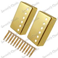 【cw】A set Gold ss Guitar Humbucker Pickup Covers With Polepiece Screws Electric For Electric Guitar (Neck &amp; Bridge)hot 1