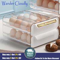 Wander Cloudly ตู้เย็นกล่องใส่ไข,ถาดไข่กล่องเก็บของประหยัดพื้นที่อุปกรณ์8.5X9.5X5.5นิ้ว2ชั้น