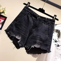 Fat Sister Super Plus Size Womens Summer Denim Shorts New 2020 Foreign Style Loose Wide-Leg Pants 200 Catties Trendy