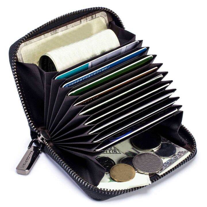 8x-leather-men-wallet-card-pack-zipper-card-case-holder-credit-card-bag-short-coin-purse-black