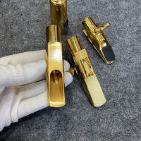 ปากเป่าแซกโซโฟนชุบทองทองเหลือง Tenorsopranoalto Saxophone Bullet-Shaped Mouthpiece อุปกรณ์เครื่องดนตรี