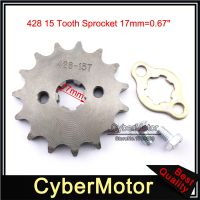 428 15 Tooth 17mm Front Engine Sprocket Gear For 50cc 70cc 90cc 110cc 125cc 140cc 150cc 160cc Dirt Motor Pit Bike A Motorcycle