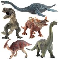 6รูปแบบของเล่นโมเดลไดโนเสาร์จูแรสซิกไทรันนอซอรัสอินโดไมนัสเร็กซ์ Triceratops Brontosaurus Boy ของขวัญคริสต์มาสวันเกิด