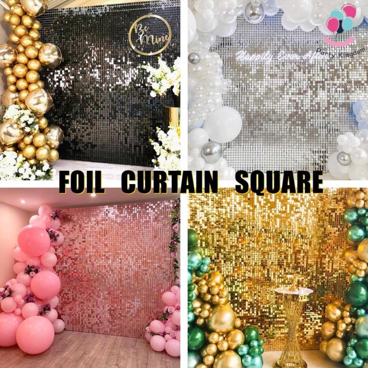 【New】2 METERS Square Foil Curtain Backdrop Metallic Tinsel Foil Fringe