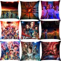 Double-Side Stranger Things Throw Pillow Covers 18x18 Inches Decorative Farmhouse Square Cushion Pillowcase for Elevent Things