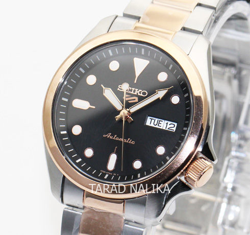 นาฬิกา-seiko-5-sports-new-automatic-srpe58k1-สองกษัตริย์-pinkgold-ของแท้-รับประกันศูนย์-tarad-nalika