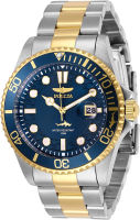 Invicta Mens Pro Diver 43mm Stainless Steel Quartz Watch, Two Tone/Blue (Model: 30021)