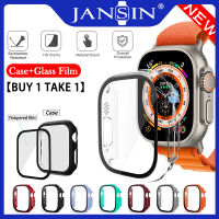 【ซื้อ 1 รับ 1 】เคส + กระจกนิรภัย Apple Watch Ultra 49mm 41mm 45mm ฟิล์มกระจกนิรภัย iWatch Series 8 7 6 SE 5 4 3 2 เคส 38mm 42mm 40mm 44mm case