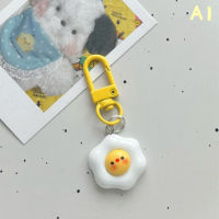 ???【Fast Shipping】 Cute Poached Egg Cheese Pendant Funny Keychain Kawaii Cartoon Simulated Food Key Chain Childrens Toy Promotional Gifts