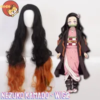 Cocos Anime Demon Slayer Nezuko Kamado Cosplay Wig Anime Cos Demon Slayer Wig The Chosen Demon Cosplay Gradient Hair