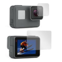 【♘COD Free Cas♘】 getongwei ฟิล์มกันรอยกระจกเทมเปอร์หน้าจอเลนส์2ชิ้นสำหรับกล้อง Gopro Hero 5 6 7 Black Edition Hero ฟิล์มกันรอยจอแสดงผล