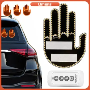 2PCS Middle Finger Car Light Funny Car Finger Light Hand In Car