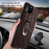 ▩❧◎ Cowhide Leather Case For iPhone 11 Case Shockproof Magnetic Kickstand Cover For iPhone X Xr Xs Max 6 6S 7 8 Plus SE 2020 Funda