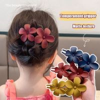 Korean simple flower hairpin womens solid color fashion hair accessories