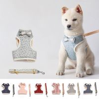 Dog Harness for Small Dogs Cats Bow Ties Pet Chest Vest Leash Adjustable Breathable Pet Harness And Leash Set Dog Accessories Leashes