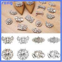 RANG 1PC Rhinestone ส้นสูง งานแต่งงาน คลิปเงา แคลมป์สแควร์ คลิปตกแต่งรองเท้า หัวเข็มขัด