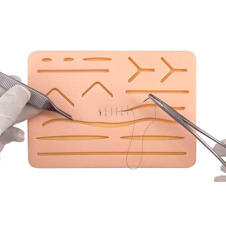 ♈ 2022 Surgical Suture Kit Pad Silicone Fake Skin Suture Training