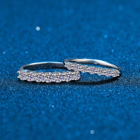 0.7ct 100 Real Moissanite Eternity Ring Platinum Plated Sterling Silver Diamond Engagement Bands Rings For Women Girls Gift