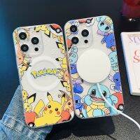 พิกะจูเซนิกาเมะการ์ตูน Pokemon น่ารักพร้อมฟังก์ชั่นแม่เหล็กเคสโทรศัพท์มือถือ Magsafe สำหรับ iPhone 15 Pro Max Plus เคสนิ่มสำหรับ iPhone 14 Pro Max ครอบคลุมโทรศัพท์เคสสำหรับ Apple 13 12 11เคสห่อหุ้ม