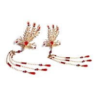 【CW】 Imitation Pearls Hanfu Hairpin Ancient Costume Headdress Accessories High grade Ming made Tassel Phoenix