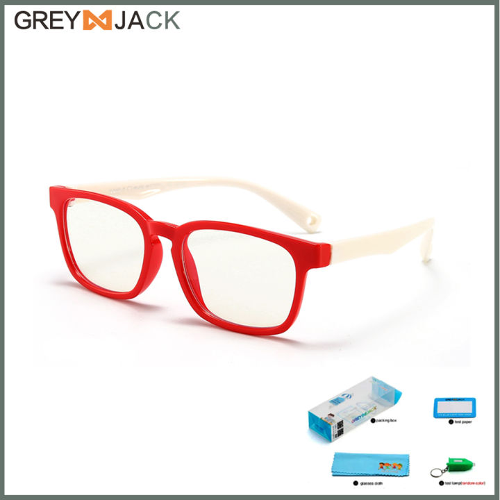 Grey Jack Kids 8139 Anti Computer Blue Light / Anti Radiation Eyeglasses /  Eyeglasses with Replaceable Lens / Fashion Eyewear / Flexible Frame / For  Kids 2-12