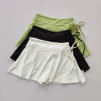 Sports Yoga Skirt Badminton Tennis Skirt Pants Half-body Quick Drying Pocket Skirt Side Split Strap Skirt Pants For Outwear