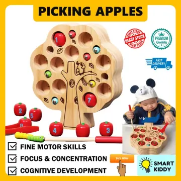  Magnetic Wooden Fishing Game For Kids, Math and