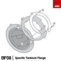 GIVI BF08 - Specific Tanklock Flange - อุปกรณ์สำหรับติดตั้งกระเป๋าถังนํ้ามัน