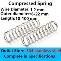 304 Stainless steel Compressed Spring Rotor Return Spring Wire diameter 1.2mm External diameter 6 22mm Outlet Store