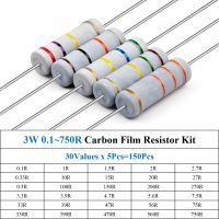 150Pcs 3W 0.1 750R Carbon Film Resistor Assorted Kit 30Values x 5Pcs 150Pcs Sample Kit Color Ring Resistance