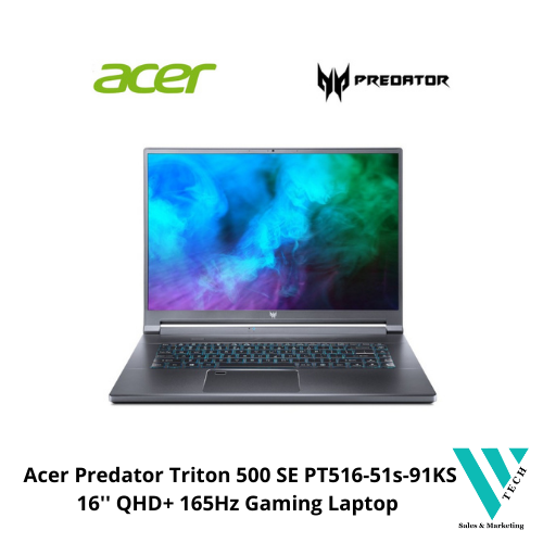 Acer Predator Triton 500 Se Pt516 51s 91ks 16 Qhd 165hz Gaming Laptop I9 11900h 32gb 1tb 5682