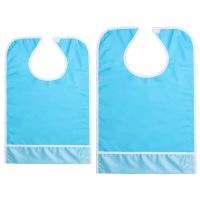 Washable Adult Bib Reusable Extra Long Waterproof Apron for Elderly Seniors Disabled Large Terry Cloth Eating Clothing Protector Aprons