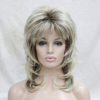 HAIRJOY Women Shag Wig Layered Curly Hair Medium Length Synthetic Natural Wigs เส้นใยอุณหภูมิสูงมี8สีให้เลือก