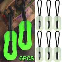 ♨ 6Pcs Luminous Zipper Pull Rope Glow in The Dark Zipper Head Anti-lost Backpack Clothes Jackets Slider DIY Repair Kit Sewing Tool